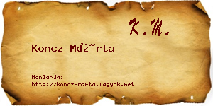 Koncz Márta névjegykártya