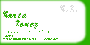 marta koncz business card